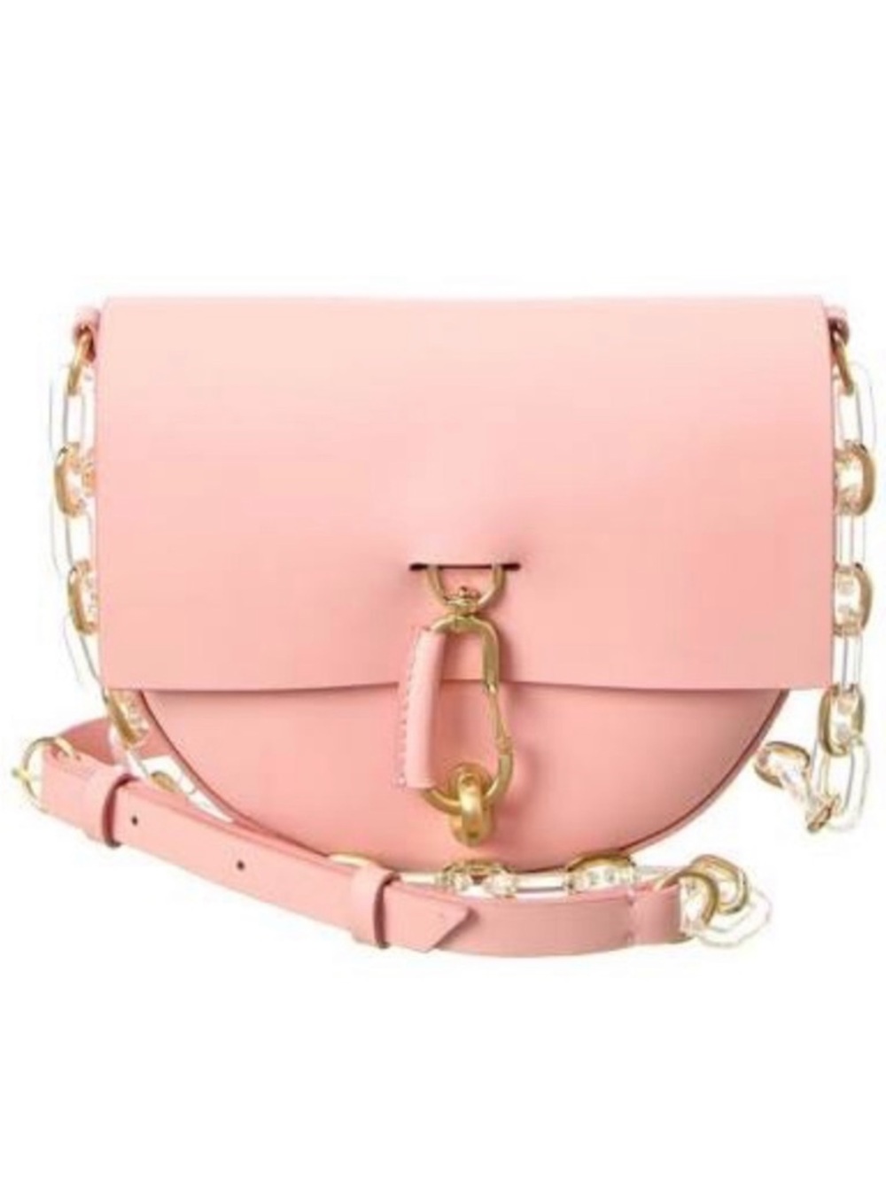 Zac Posen | NWOT Belay Mini Saddle Bag Pink Leather Crossbody Carabiner Purse